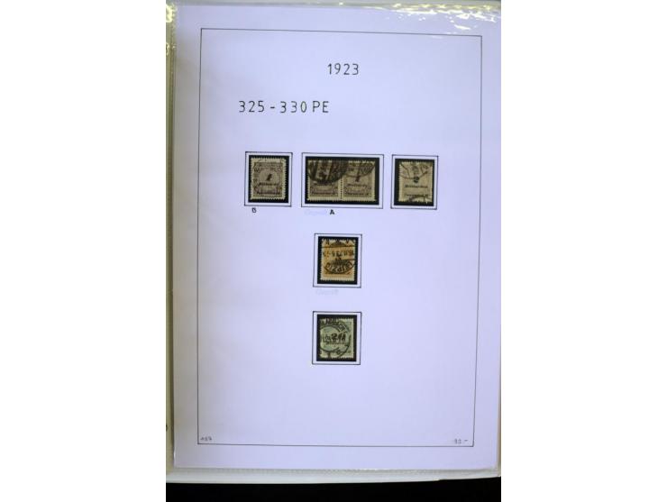 1916/23, Infla, gestempelte Sammlung mit u.a. Mi.-Nr. 104bF, 106c, 109I, 115d, 117PFI, 118a-c, 122XIV, 134-38II, 135IV, 138II