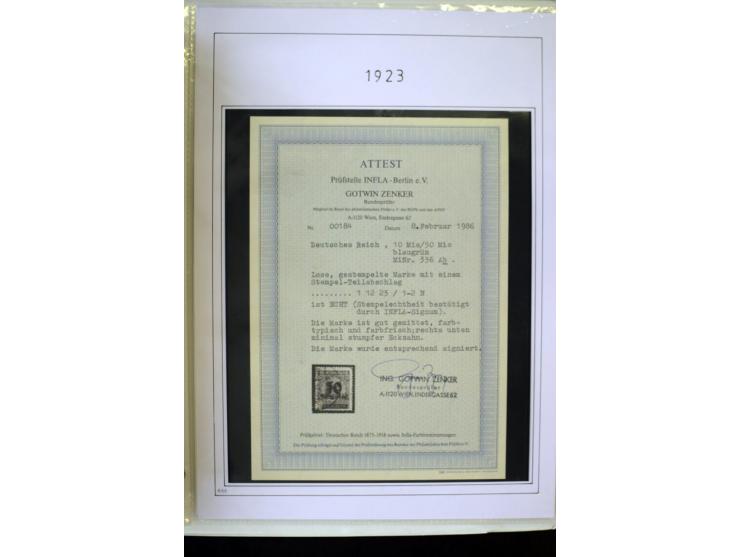 1916/23, Infla, gestempelte Sammlung mit u.a. Mi.-Nr. 104bF, 106c, 109I, 115d, 117PFI, 118a-c, 122XIV, 134-38II, 135IV, 138II
