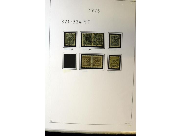 1916/23, Infla, gestempelte Sammlung mit u.a. Mi.-Nr. 104bF, 106c, 109I, 115d, 117PFI, 118a-c, 122XIV, 134-38II, 135IV, 138II