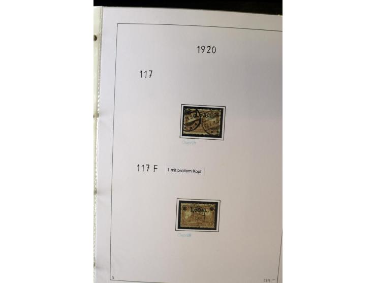 1916/23, Infla, gestempelte Sammlung mit u.a. Mi.-Nr. 104bF, 106c, 109I, 115d, 117PFI, 118a-c, 122XIV, 134-38II, 135IV, 138II