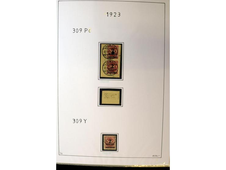1916/23, Infla, gestempelte Sammlung mit u.a. Mi.-Nr. 104bF, 106c, 109I, 115d, 117PFI, 118a-c, 122XIV, 134-38II, 135IV, 138II