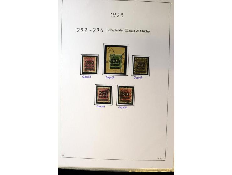 1916/23, Infla, gestempelte Sammlung mit u.a. Mi.-Nr. 104bF, 106c, 109I, 115d, 117PFI, 118a-c, 122XIV, 134-38II, 135IV, 138II
