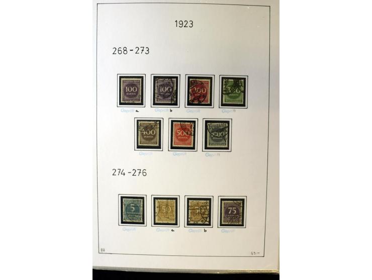 1916/23, Infla, gestempelte Sammlung mit u.a. Mi.-Nr. 104bF, 106c, 109I, 115d, 117PFI, 118a-c, 122XIV, 134-38II, 135IV, 138II