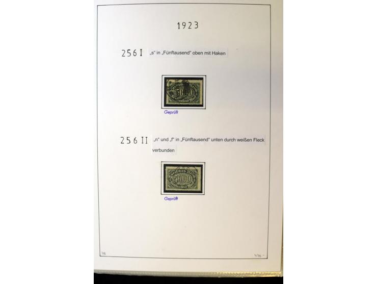 1916/23, Infla, gestempelte Sammlung mit u.a. Mi.-Nr. 104bF, 106c, 109I, 115d, 117PFI, 118a-c, 122XIV, 134-38II, 135IV, 138II