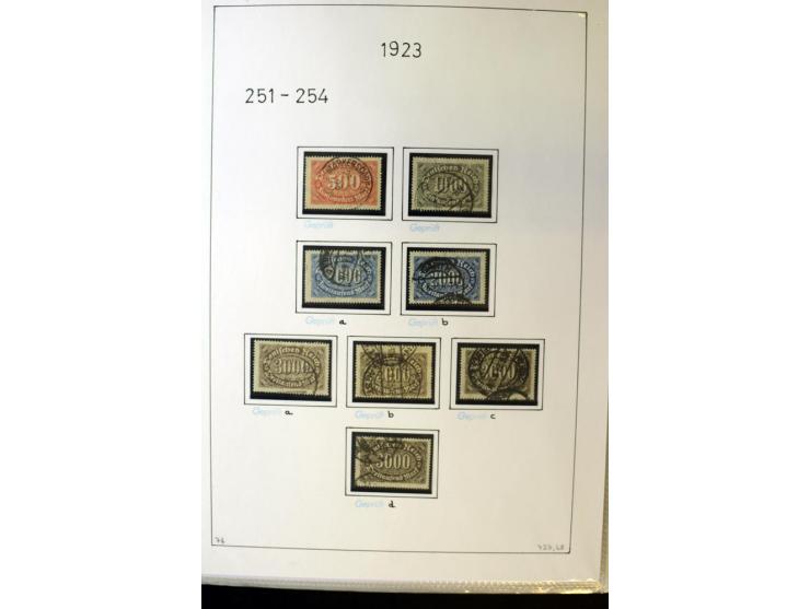 1916/23, Infla, gestempelte Sammlung mit u.a. Mi.-Nr. 104bF, 106c, 109I, 115d, 117PFI, 118a-c, 122XIV, 134-38II, 135IV, 138II