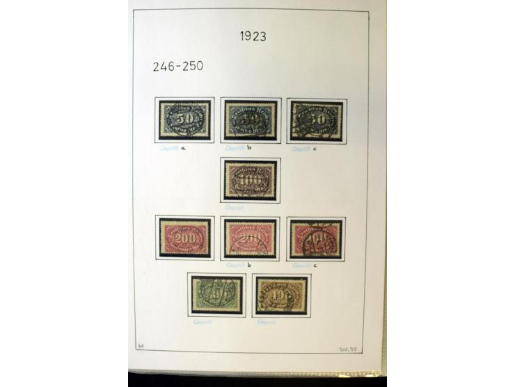 1916/23, Infla, gestempelte Sammlung mit u.a. Mi.-Nr. 104bF, 106c, 109I, 115d, 117PFI, 118a-c, 122XIV, 134-38II, 135IV, 138II