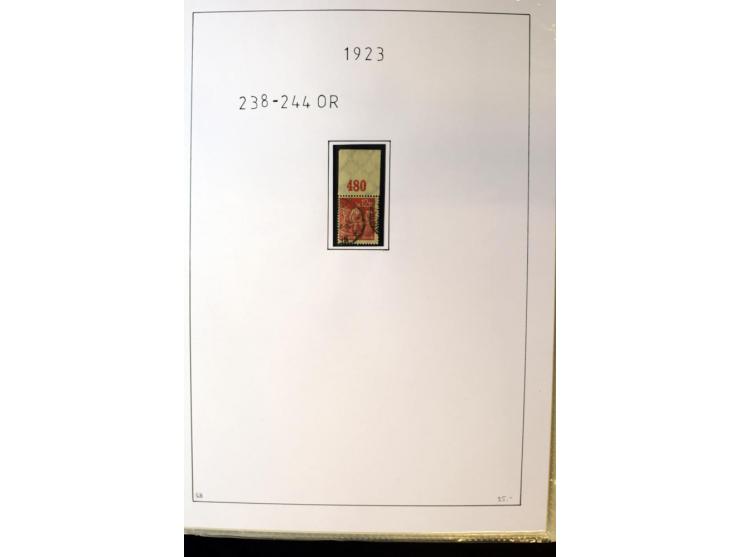 1916/23, Infla, gestempelte Sammlung mit u.a. Mi.-Nr. 104bF, 106c, 109I, 115d, 117PFI, 118a-c, 122XIV, 134-38II, 135IV, 138II