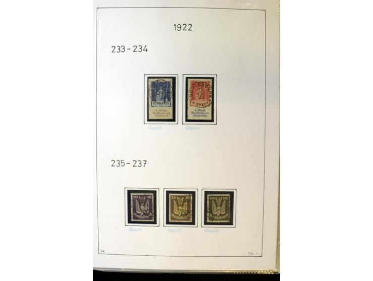 1916/23, Infla, gestempelte Sammlung mit u.a. Mi.-Nr. 104bF, 106c, 109I, 115d, 117PFI, 118a-c, 122XIV, 134-38II, 135IV, 138II