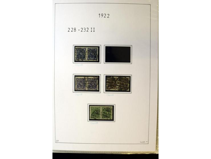 1916/23, Infla, gestempelte Sammlung mit u.a. Mi.-Nr. 104bF, 106c, 109I, 115d, 117PFI, 118a-c, 122XIV, 134-38II, 135IV, 138II
