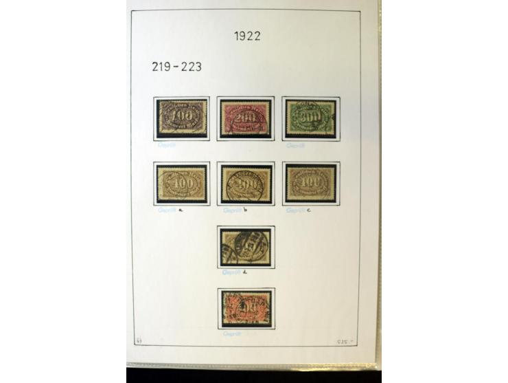 1916/23, Infla, gestempelte Sammlung mit u.a. Mi.-Nr. 104bF, 106c, 109I, 115d, 117PFI, 118a-c, 122XIV, 134-38II, 135IV, 138II