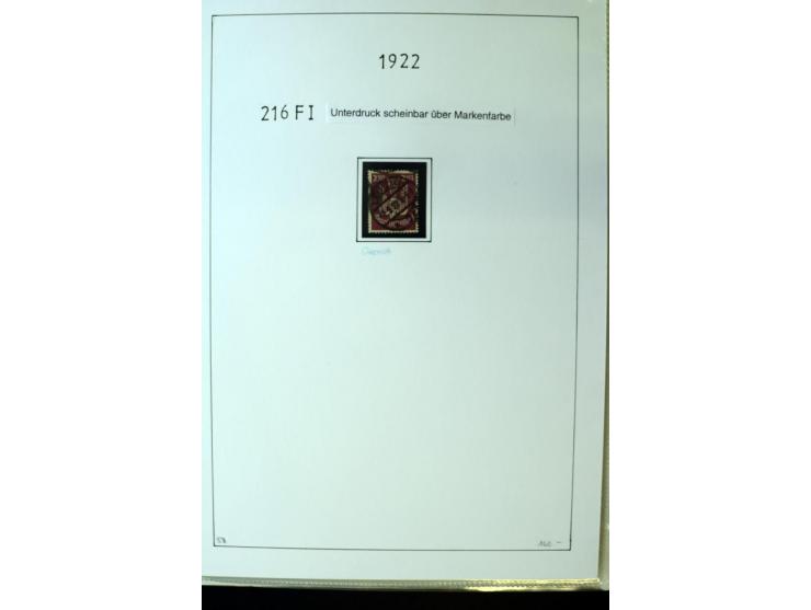 1916/23, Infla, gestempelte Sammlung mit u.a. Mi.-Nr. 104bF, 106c, 109I, 115d, 117PFI, 118a-c, 122XIV, 134-38II, 135IV, 138II