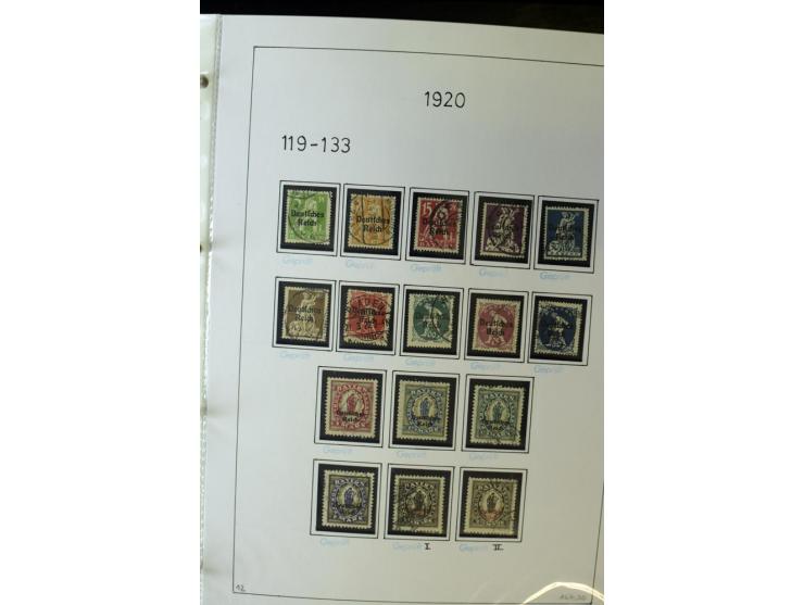 1916/23, Infla, gestempelte Sammlung mit u.a. Mi.-Nr. 104bF, 106c, 109I, 115d, 117PFI, 118a-c, 122XIV, 134-38II, 135IV, 138II