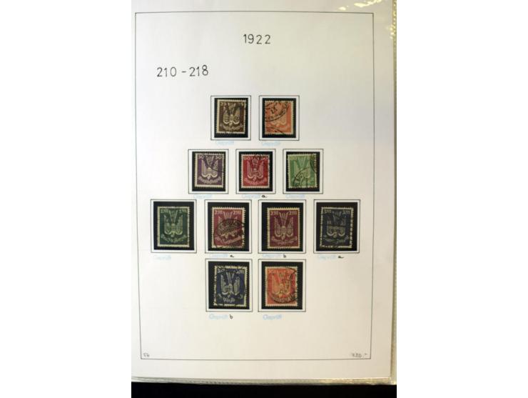 1916/23, Infla, gestempelte Sammlung mit u.a. Mi.-Nr. 104bF, 106c, 109I, 115d, 117PFI, 118a-c, 122XIV, 134-38II, 135IV, 138II