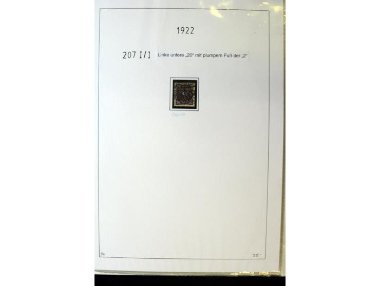 1916/23, Infla, gestempelte Sammlung mit u.a. Mi.-Nr. 104bF, 106c, 109I, 115d, 117PFI, 118a-c, 122XIV, 134-38II, 135IV, 138II