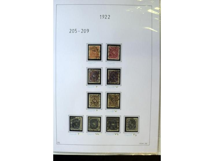 1916/23, Infla, gestempelte Sammlung mit u.a. Mi.-Nr. 104bF, 106c, 109I, 115d, 117PFI, 118a-c, 122XIV, 134-38II, 135IV, 138II