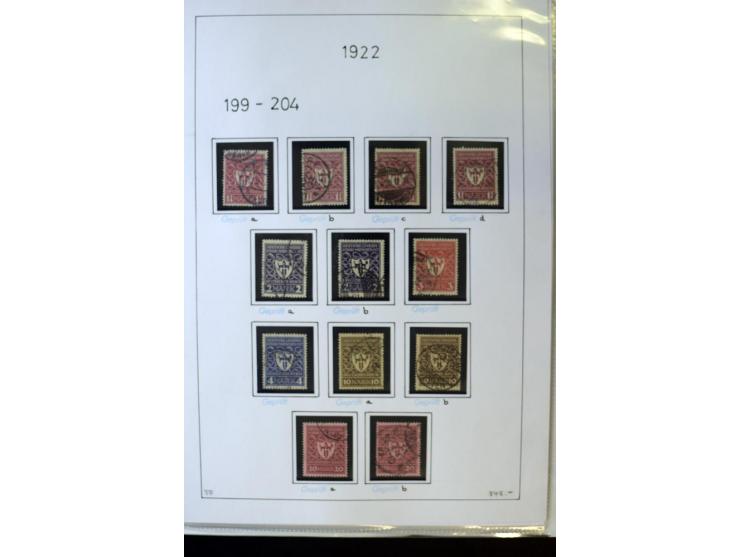 1916/23, Infla, gestempelte Sammlung mit u.a. Mi.-Nr. 104bF, 106c, 109I, 115d, 117PFI, 118a-c, 122XIV, 134-38II, 135IV, 138II
