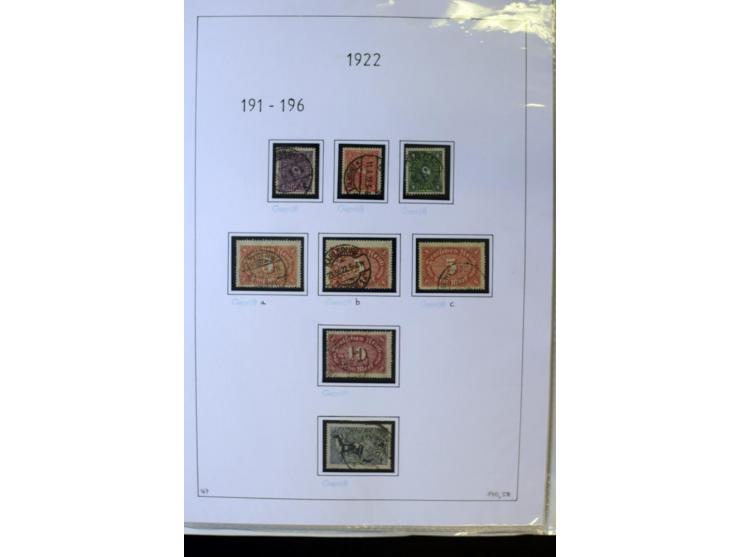 1916/23, Infla, gestempelte Sammlung mit u.a. Mi.-Nr. 104bF, 106c, 109I, 115d, 117PFI, 118a-c, 122XIV, 134-38II, 135IV, 138II
