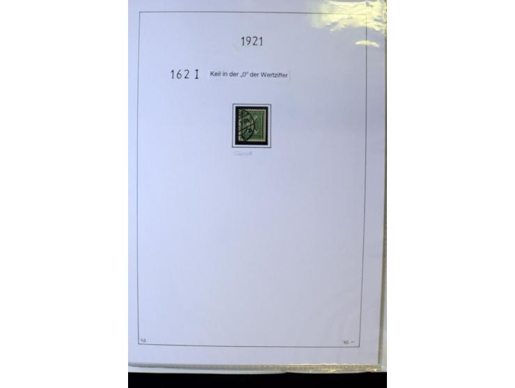 1916/23, Infla, gestempelte Sammlung mit u.a. Mi.-Nr. 104bF, 106c, 109I, 115d, 117PFI, 118a-c, 122XIV, 134-38II, 135IV, 138II