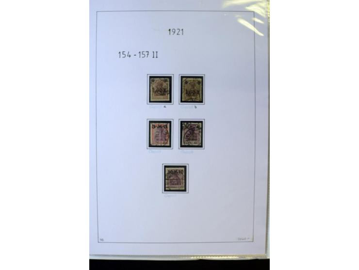 1916/23, Infla, gestempelte Sammlung mit u.a. Mi.-Nr. 104bF, 106c, 109I, 115d, 117PFI, 118a-c, 122XIV, 134-38II, 135IV, 138II