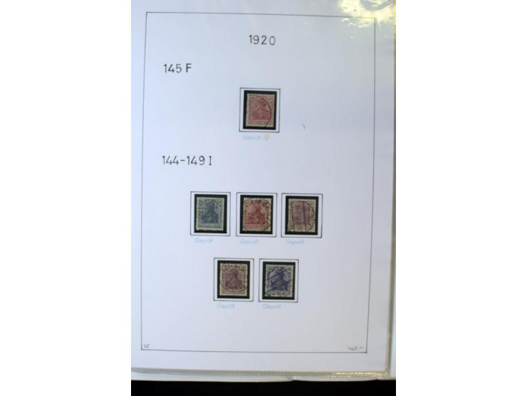 1916/23, Infla, gestempelte Sammlung mit u.a. Mi.-Nr. 104bF, 106c, 109I, 115d, 117PFI, 118a-c, 122XIV, 134-38II, 135IV, 138II