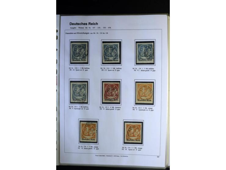 1919/1923, gestempelte Sammlung mit einigen besseren Werten, Farben und Plattenfehlern, vieles signiert bzw. mit Fotobefund, 