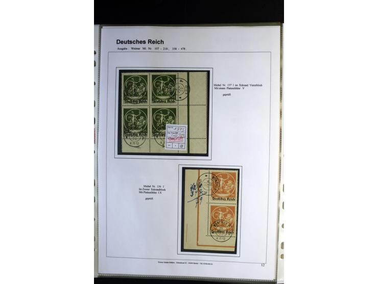1919/1923, gestempelte Sammlung mit einigen besseren Werten, Farben und Plattenfehlern, vieles signiert bzw. mit Fotobefund, 