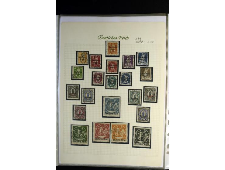 1919/1923, gestempelte Sammlung mit einigen besseren Werten, Farben und Plattenfehlern, vieles signiert bzw. mit Fotobefund, 