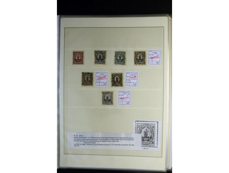 1919/1923, gestempelte Sammlung mit einigen besseren Werten, Farben und Plattenfehlern, vieles signiert bzw. mit Fotobefund, 