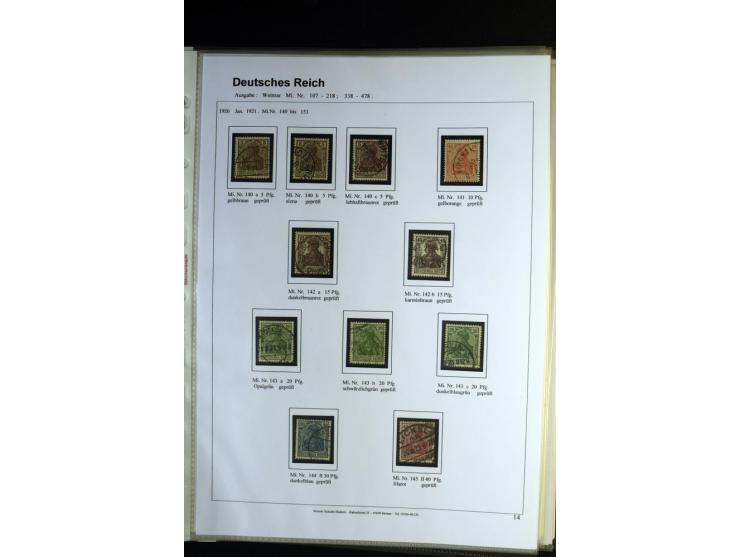 1919/1923, gestempelte Sammlung mit einigen besseren Werten, Farben und Plattenfehlern, vieles signiert bzw. mit Fotobefund, 