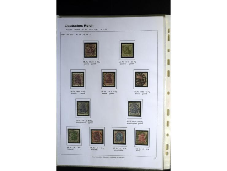 1919/1923, gestempelte Sammlung mit einigen besseren Werten, Farben und Plattenfehlern, vieles signiert bzw. mit Fotobefund, 