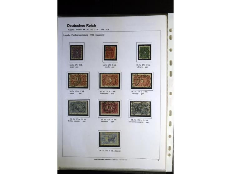 1919/1923, gestempelte Sammlung mit einigen besseren Werten, Farben und Plattenfehlern, vieles signiert bzw. mit Fotobefund, 