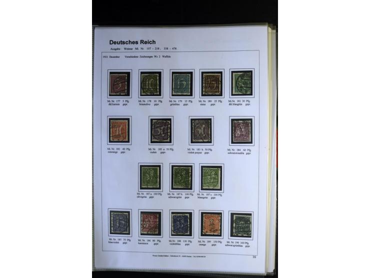 1919/1923, gestempelte Sammlung mit einigen besseren Werten, Farben und Plattenfehlern, vieles signiert bzw. mit Fotobefund, 