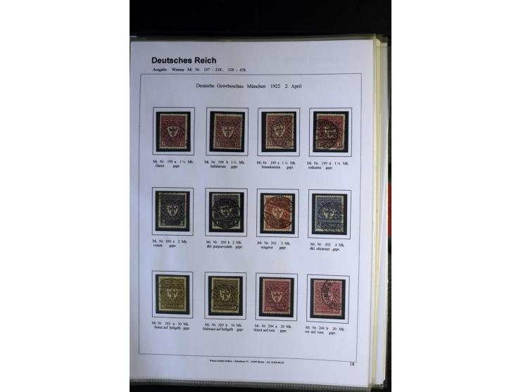 1919/1923, gestempelte Sammlung mit einigen besseren Werten, Farben und Plattenfehlern, vieles signiert bzw. mit Fotobefund, 