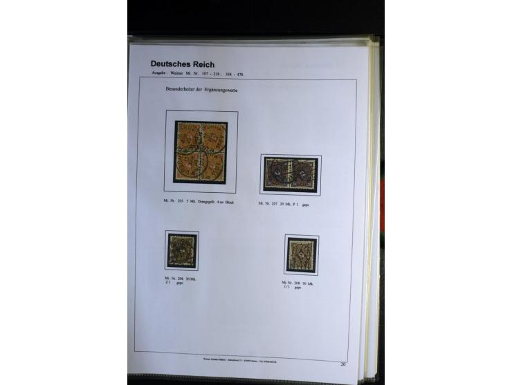 1919/1923, gestempelte Sammlung mit einigen besseren Werten, Farben und Plattenfehlern, vieles signiert bzw. mit Fotobefund, 