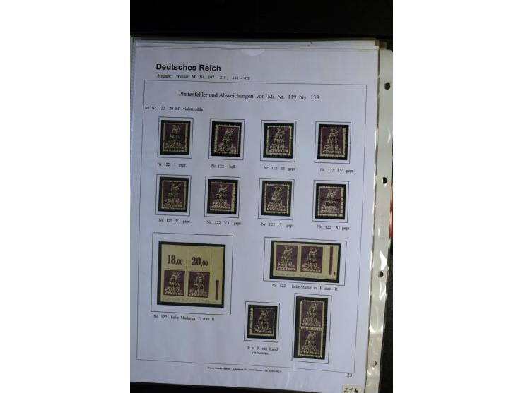 1919/1923, gestempelte Sammlung mit einigen besseren Werten, Farben und Plattenfehlern, vieles signiert bzw. mit Fotobefund, 