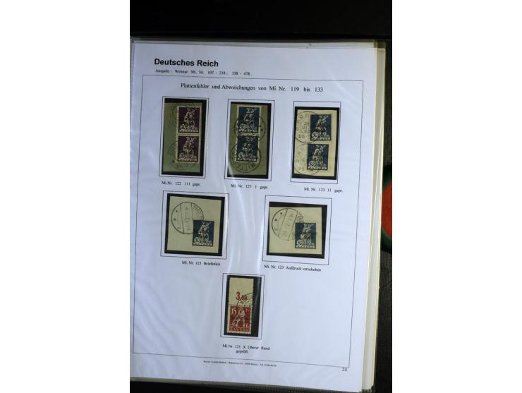 1919/1923, gestempelte Sammlung mit einigen besseren Werten, Farben und Plattenfehlern, vieles signiert bzw. mit Fotobefund, 