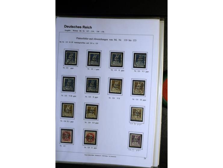1919/1923, gestempelte Sammlung mit einigen besseren Werten, Farben und Plattenfehlern, vieles signiert bzw. mit Fotobefund, 