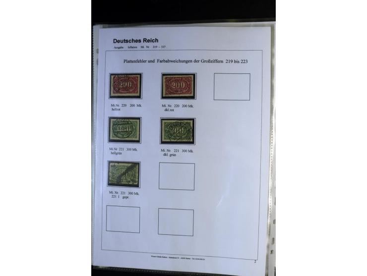 1919/1923, gestempelte Sammlung mit einigen besseren Werten, Farben und Plattenfehlern, vieles signiert bzw. mit Fotobefund, 