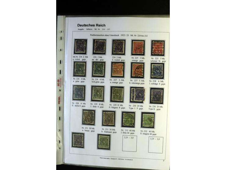 1919/1923, gestempelte Sammlung mit einigen besseren Werten, Farben und Plattenfehlern, vieles signiert bzw. mit Fotobefund, 