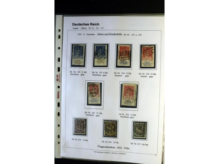 1919/1923, gestempelte Sammlung mit einigen besseren Werten, Farben und Plattenfehlern, vieles signiert bzw. mit Fotobefund, 