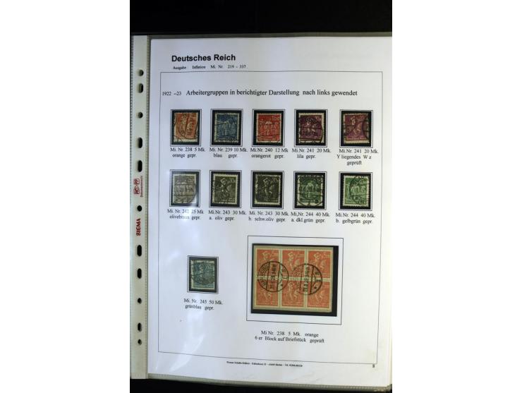 1919/1923, gestempelte Sammlung mit einigen besseren Werten, Farben und Plattenfehlern, vieles signiert bzw. mit Fotobefund, 