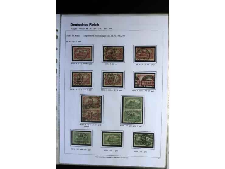 1919/1923, gestempelte Sammlung mit einigen besseren Werten, Farben und Plattenfehlern, vieles signiert bzw. mit Fotobefund, 