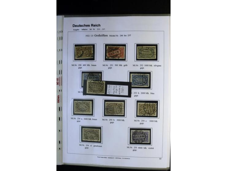 1919/1923, gestempelte Sammlung mit einigen besseren Werten, Farben und Plattenfehlern, vieles signiert bzw. mit Fotobefund, 