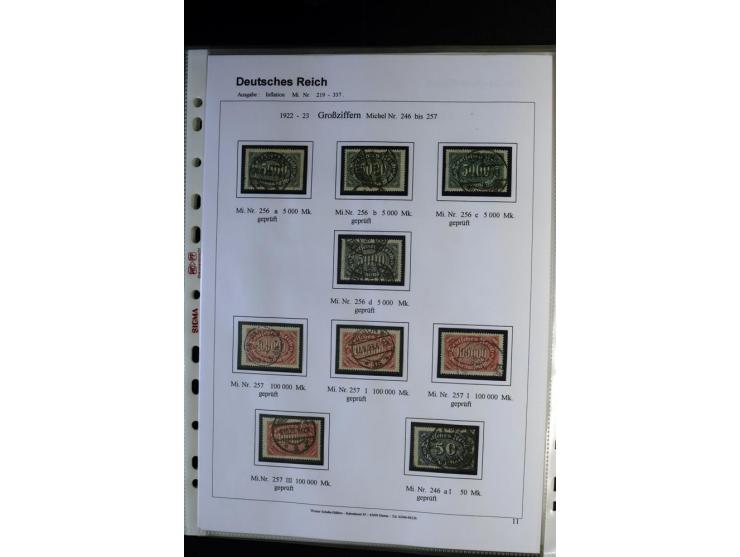 1919/1923, gestempelte Sammlung mit einigen besseren Werten, Farben und Plattenfehlern, vieles signiert bzw. mit Fotobefund, 