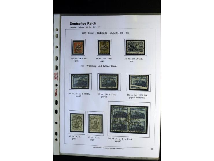 1919/1923, gestempelte Sammlung mit einigen besseren Werten, Farben und Plattenfehlern, vieles signiert bzw. mit Fotobefund, 