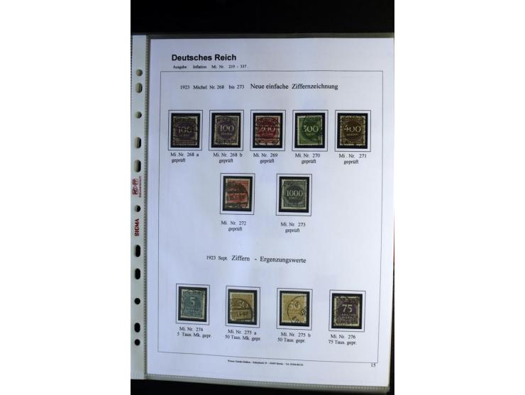 1919/1923, gestempelte Sammlung mit einigen besseren Werten, Farben und Plattenfehlern, vieles signiert bzw. mit Fotobefund, 