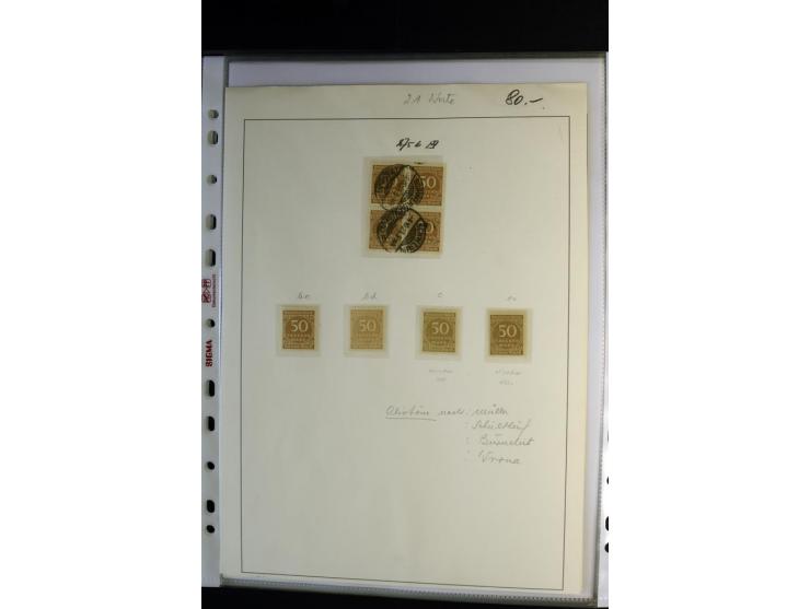 1919/1923, gestempelte Sammlung mit einigen besseren Werten, Farben und Plattenfehlern, vieles signiert bzw. mit Fotobefund, 