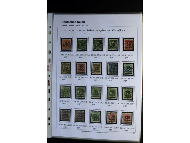 1919/1923, gestempelte Sammlung mit einigen besseren Werten, Farben und Plattenfehlern, vieles signiert bzw. mit Fotobefund, 