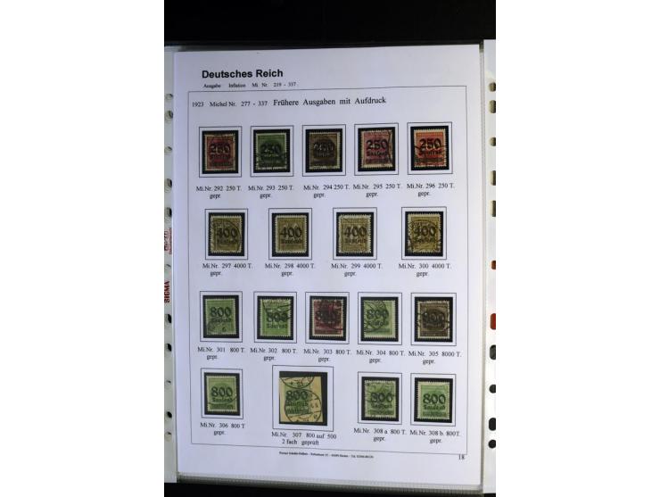1919/1923, gestempelte Sammlung mit einigen besseren Werten, Farben und Plattenfehlern, vieles signiert bzw. mit Fotobefund, 