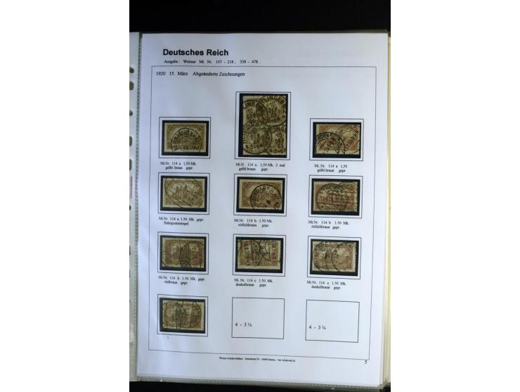 1919/1923, gestempelte Sammlung mit einigen besseren Werten, Farben und Plattenfehlern, vieles signiert bzw. mit Fotobefund, 
